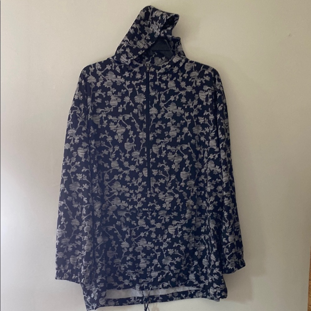 0227 J. hill Fit nylon pull over hoodie front pocket lightweight oversized XL